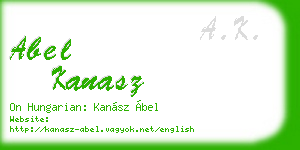 abel kanasz business card