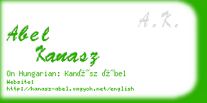 abel kanasz business card